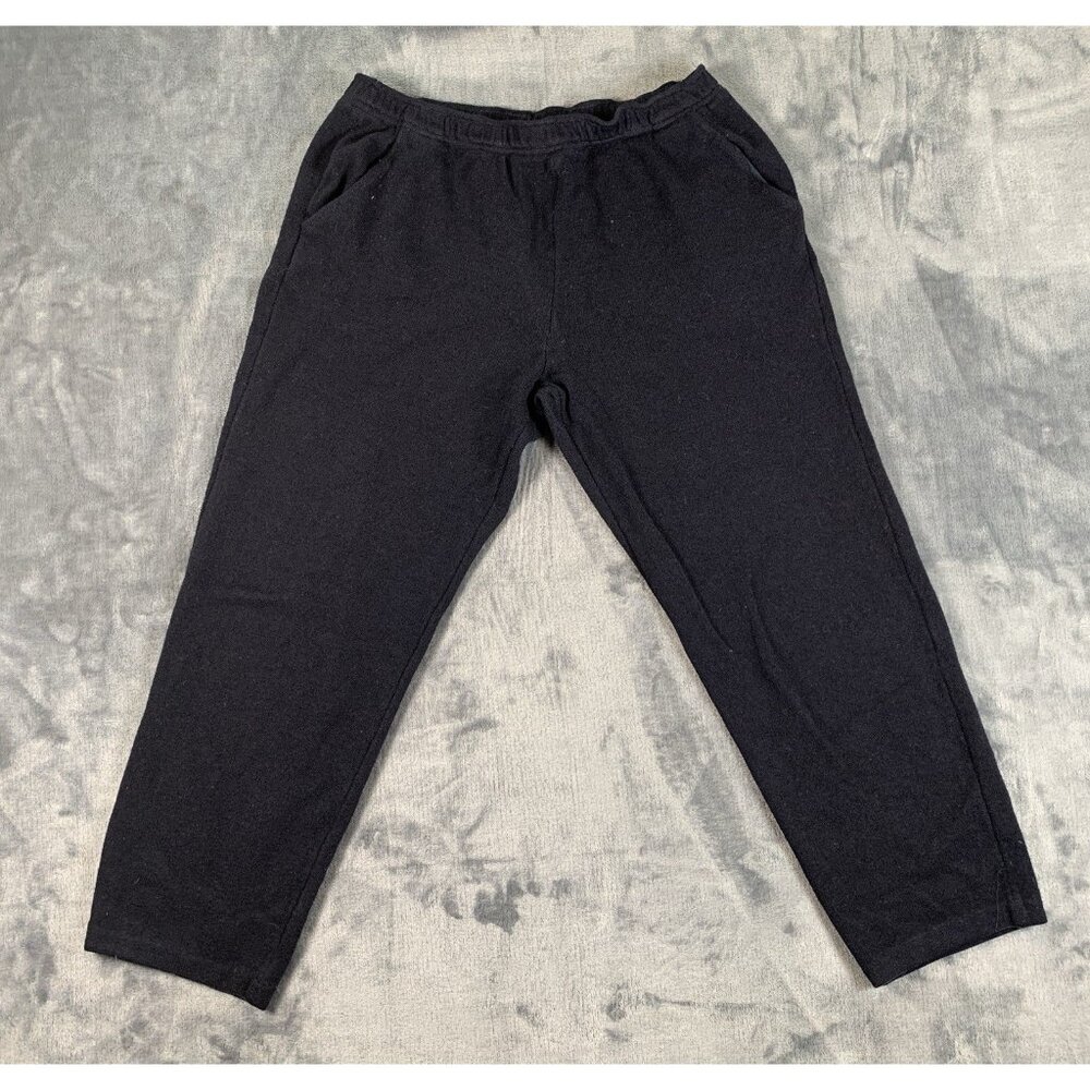 St. John Sport Pants Womens Small Black Straight Wool Blend Pull On USA Made